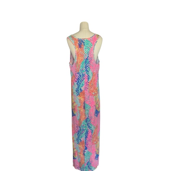 LILLY PULITZER Betty Maxi Dress Electric Feel Sleeveless Scoop Neck Racerback XL - Picture 4 of 5